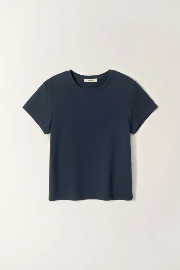 베이직 스탠다드핏 반팔 티셔츠 (Navy)_2GSUTS09