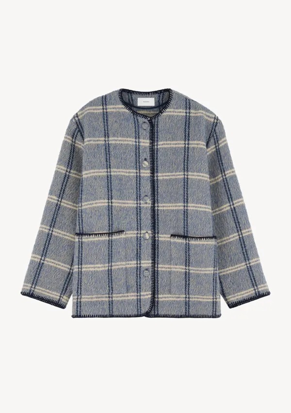 Turin Check Jacket in Blue