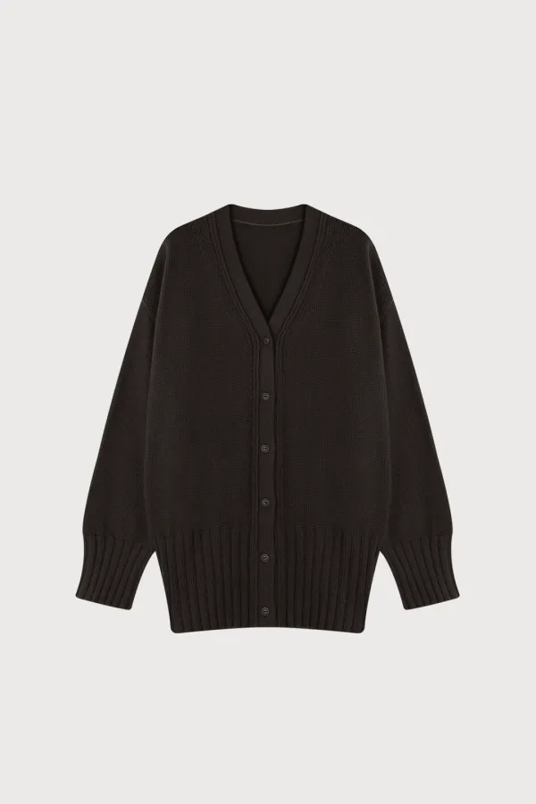 BIG HEM BUTTON CARDIGAN