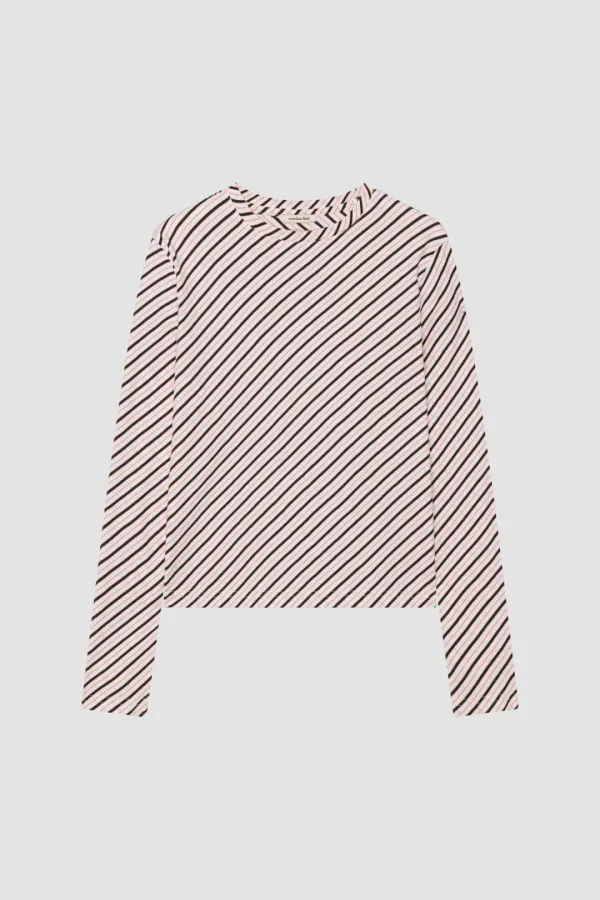 VINTAGE STRIPE T-SHIRT_BROWN/PINK