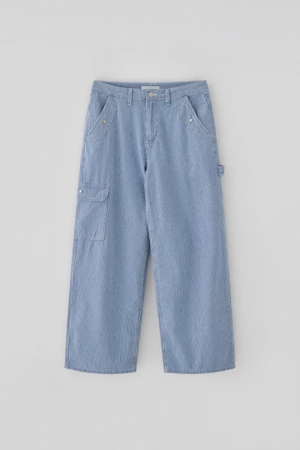 (2nd re-stock) T/T Carpenter wide pants (stripe)