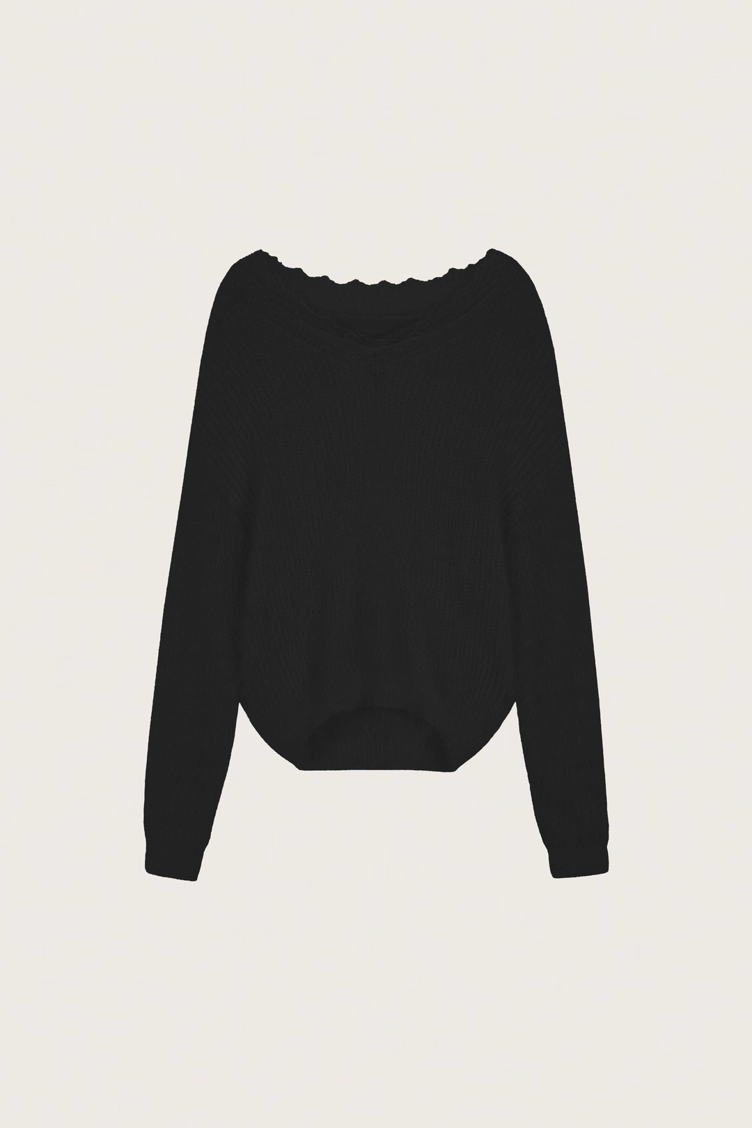 클리시어 Blush lace off- shoulder knit, Black 상품 이미지 1