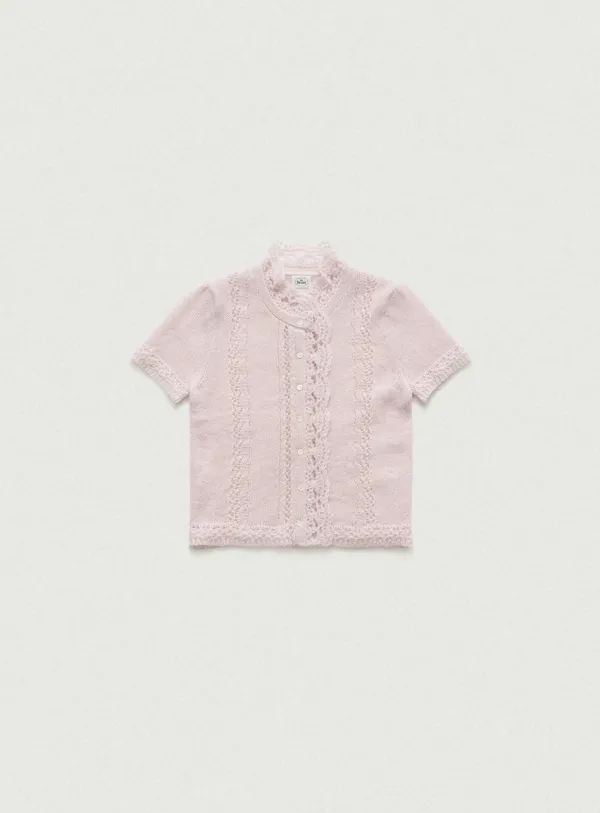 Hale Frill Mohair Half Cardigan_Lavender