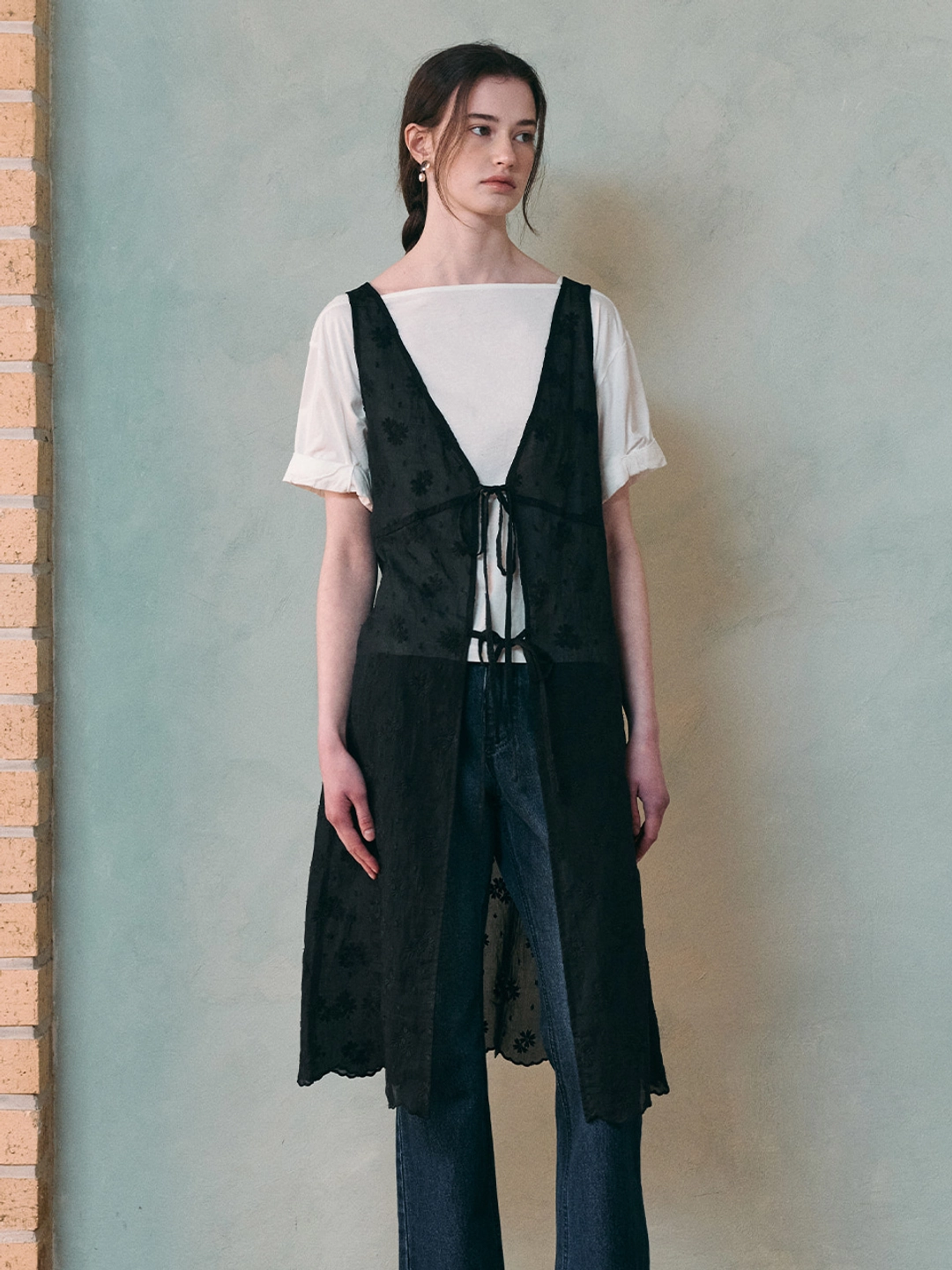 르니나 ELINA layered lace dress_black 상품 이미지 2
