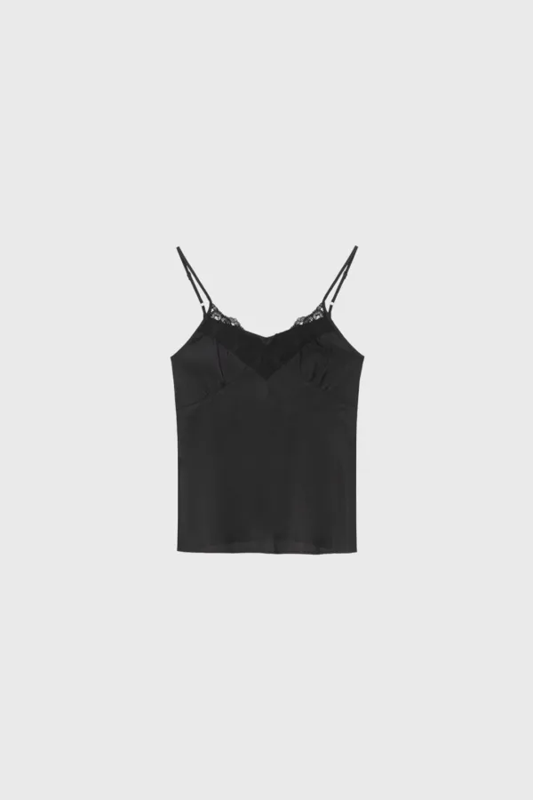 Lace Silky Top (Ivory / Black)