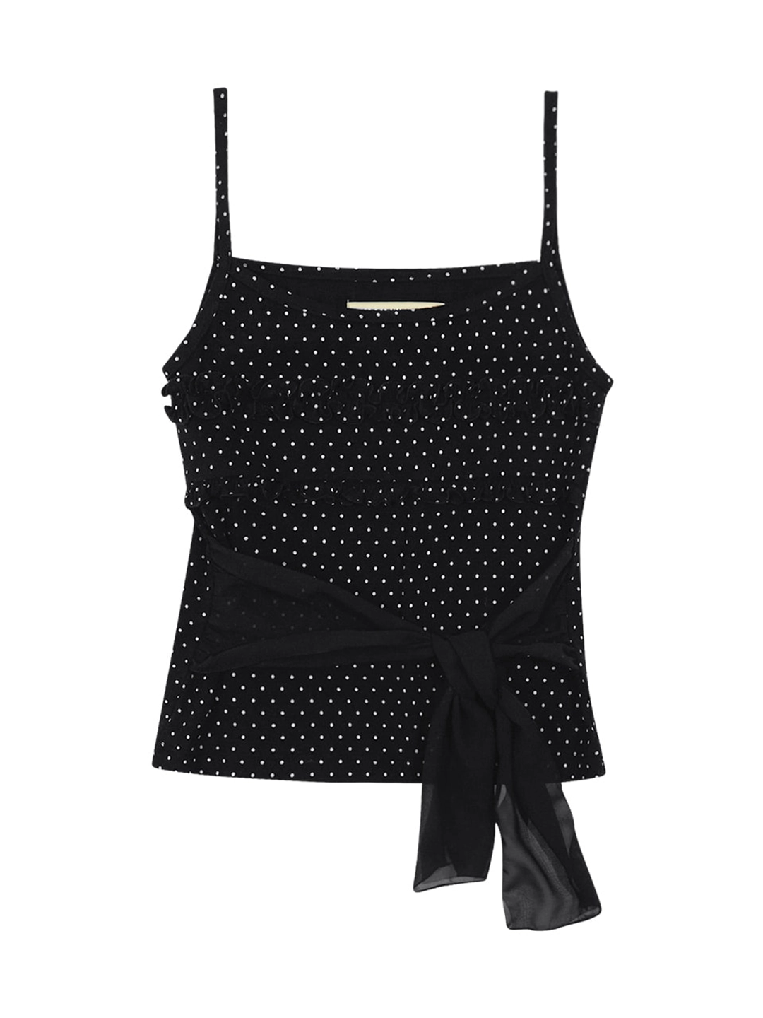 마가린핑거스 FRILL RIBBON TANK TOP (BLACK) 상품 이미지 1
