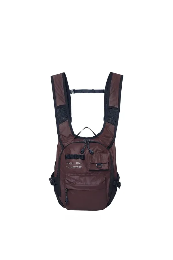 MULTI-POCKET LITE MINI BACKPACK IN DARK BROWN