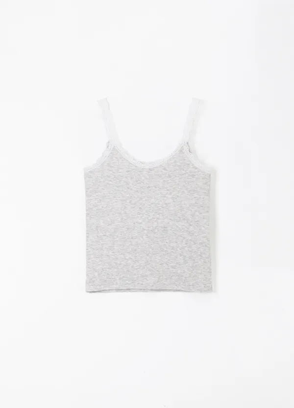 5TH Natalie Lace Sleeveless(Melange Gray)