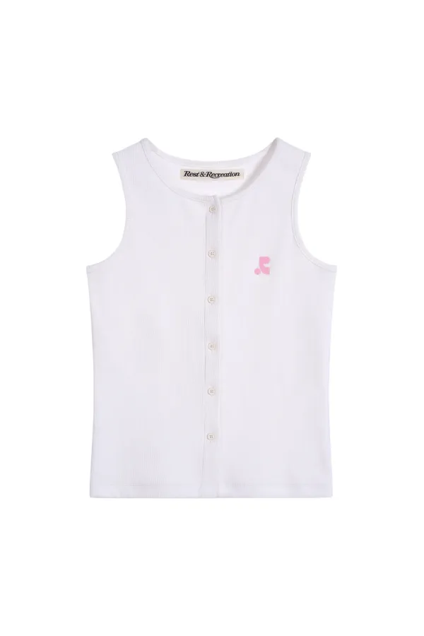SLEEVELESS CARDIGAN - WHITE