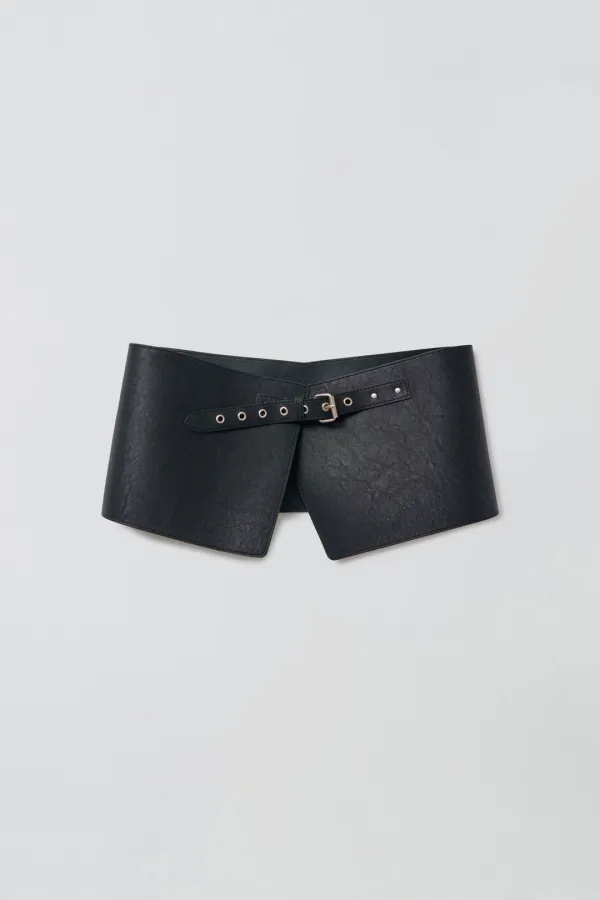 ASYMMETRICAL LEATHER BELT_BLACK