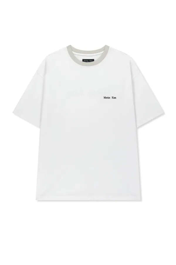 TONAL RIB BACK LOGO TOP FOR MEN IN WHITE