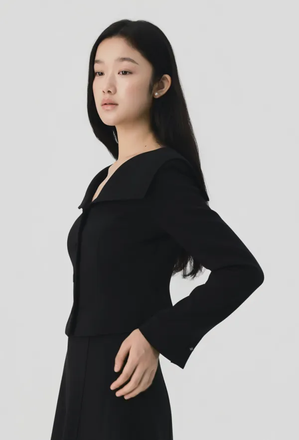 Sienna Sailor Collar Jacket (Black)