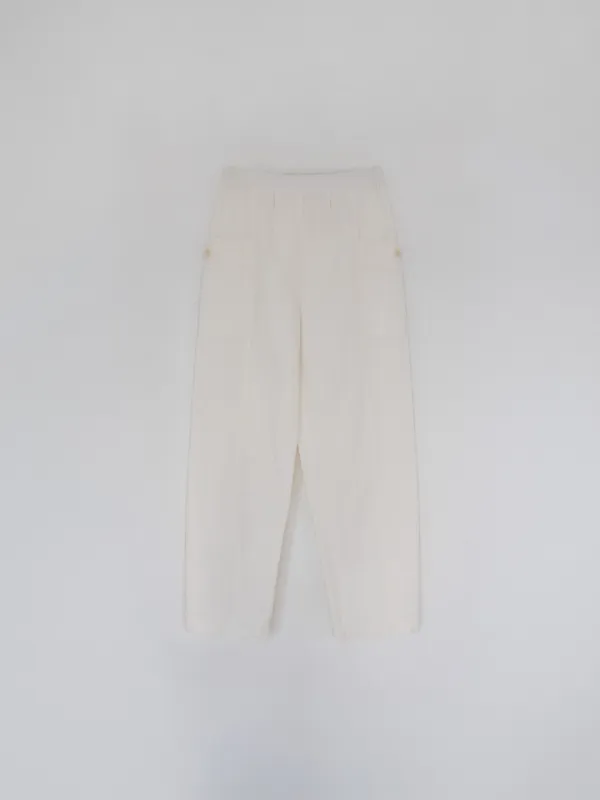 Linen Cargo Easy Pants (White)