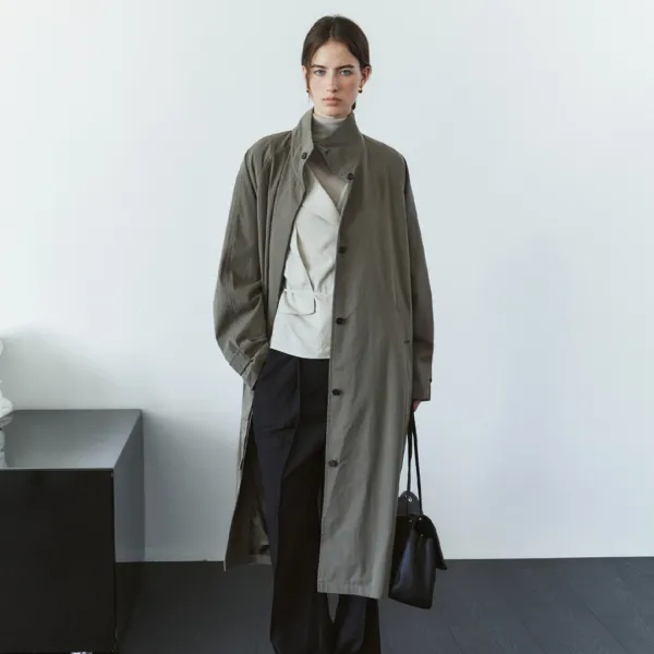 SIOT4205 필드 트렌치 롱 코트_Khaki gray