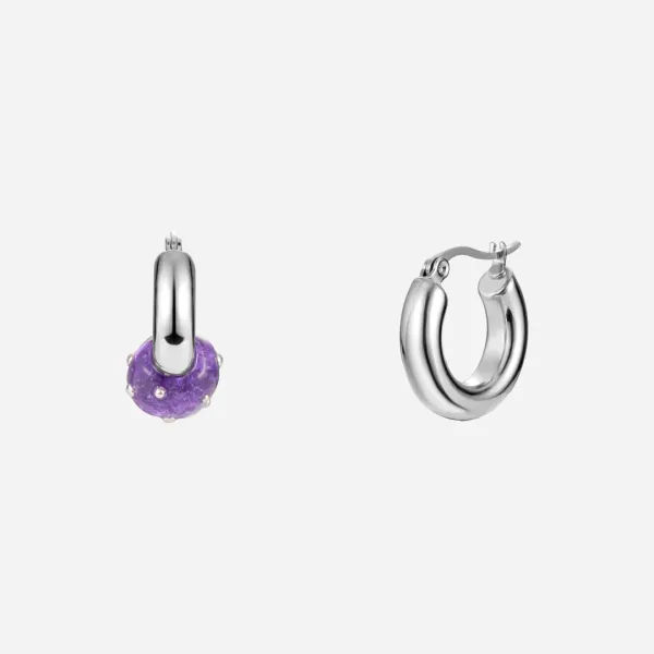 lollipop hoop earrings-purple