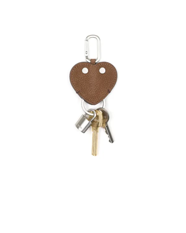HEART FLAT KEY RING [NUBUCK BROWN]