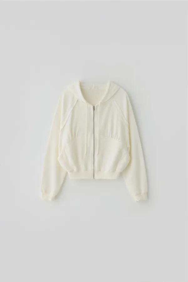 (1st re-stock) T/T Essential waffle hoodie (ivory)