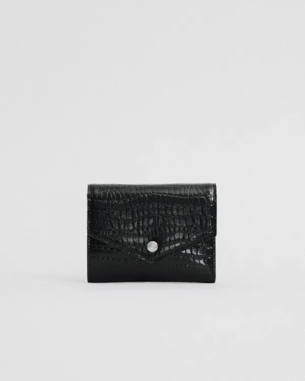 PORTEFEUILLE SNAP CROCO BLACK