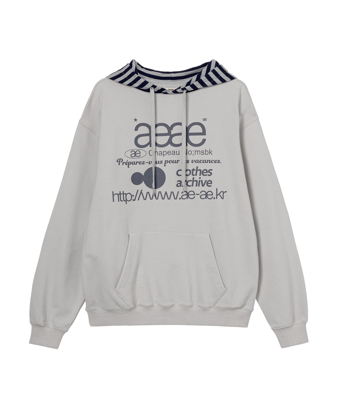 에이이에이이 WEB LOGO LOOSED HOODIE [ASH] 상품 이미지 1
