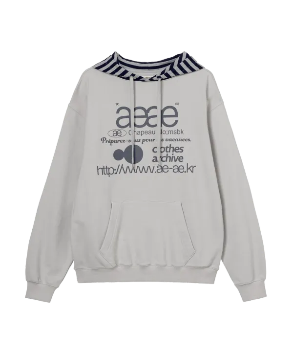 WEB LOGO LOOSED HOODIE [ASH]