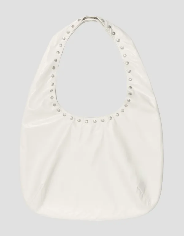 WESTERN STUDDED SHOULDER BAG, IVORY