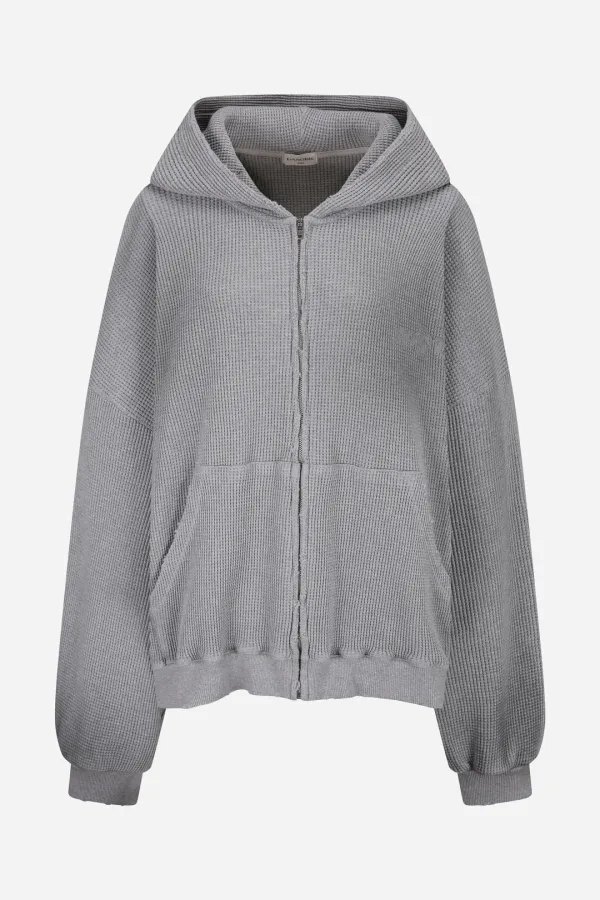 vented embroidery hood zip-up