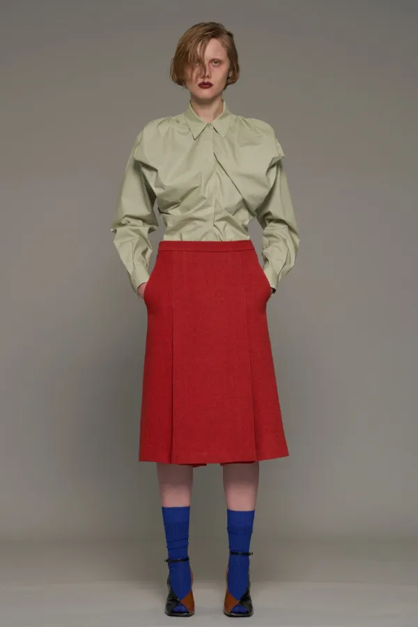 FW26 LIGHT GREEN VOLUME STRUCTURED SHIRT