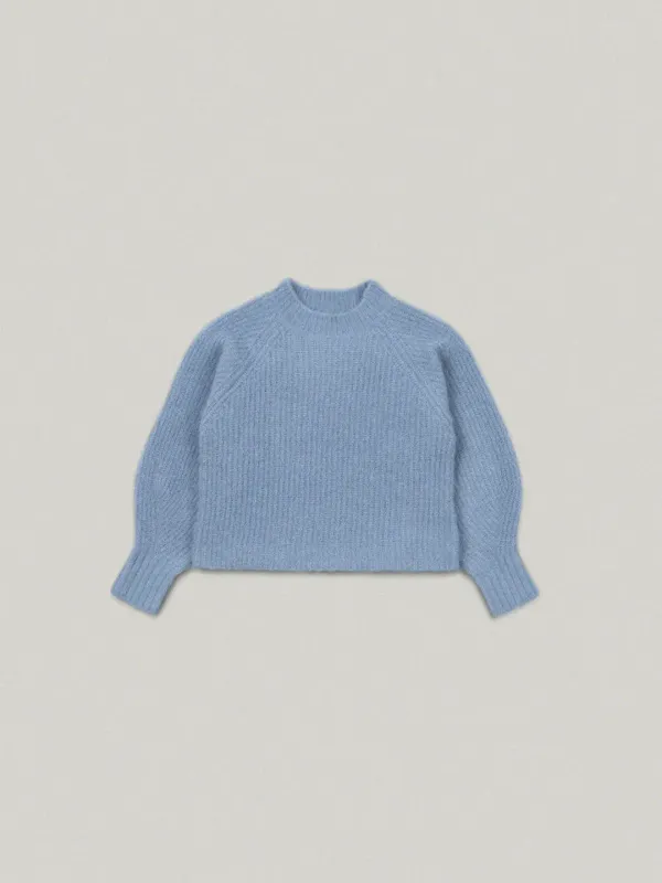 CREW NECK ROUND KNIT (BLUE)