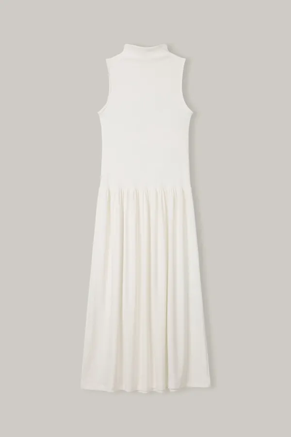 DR011 Drop-Waist Shirring Dress (Ivory)