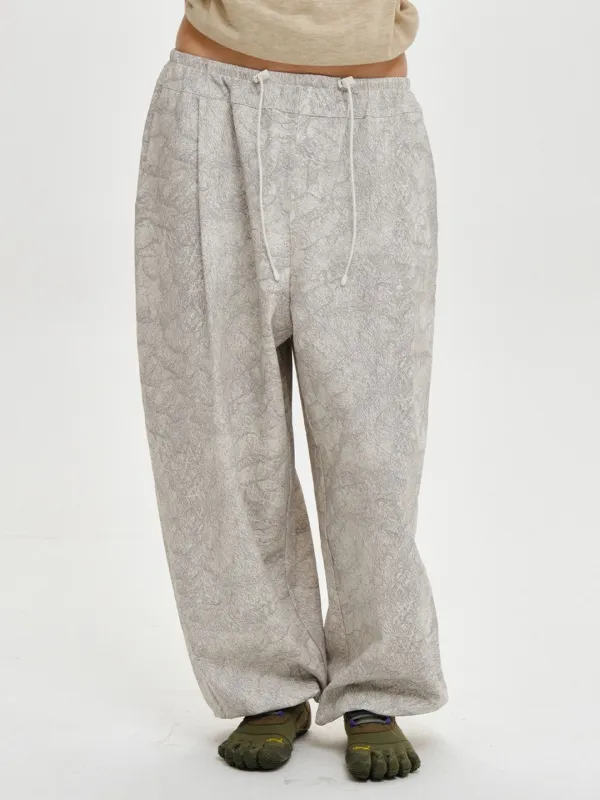 [PLZPROJECT]PATTERN RELAXED JOGGER PANTS, LIGHT GRAY