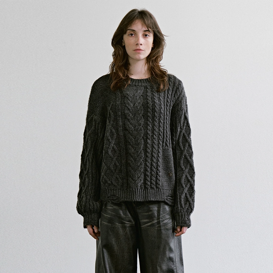 트리밍버드 Multi-Texture Knit Pullover [ Charcoal ] 상품 이미지 2
