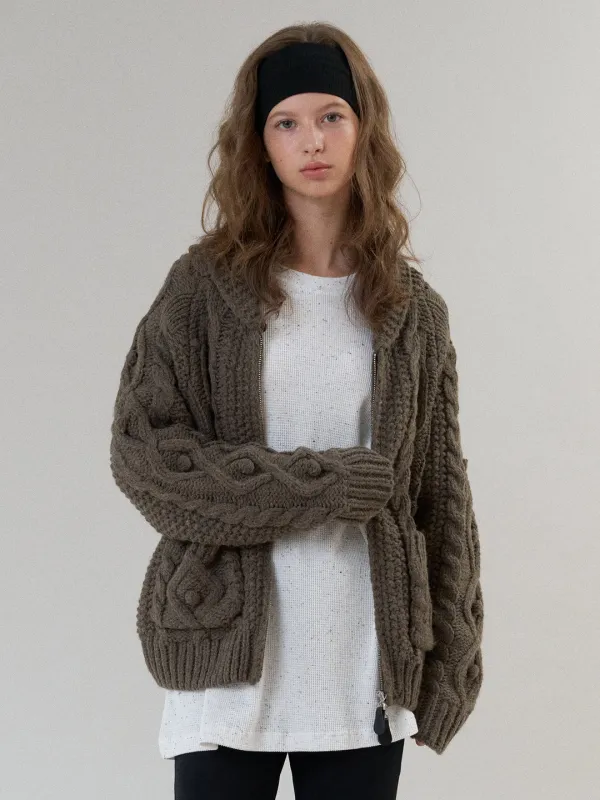 bell vintage handmade cardigan (khaki brown)
