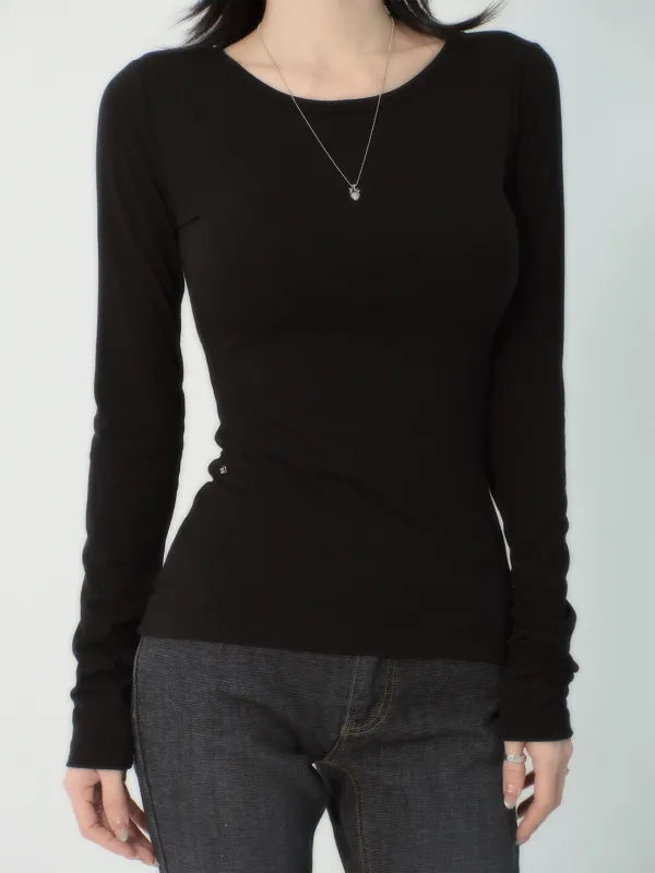 Bella Basic Round Neck T - Lone Sleeve