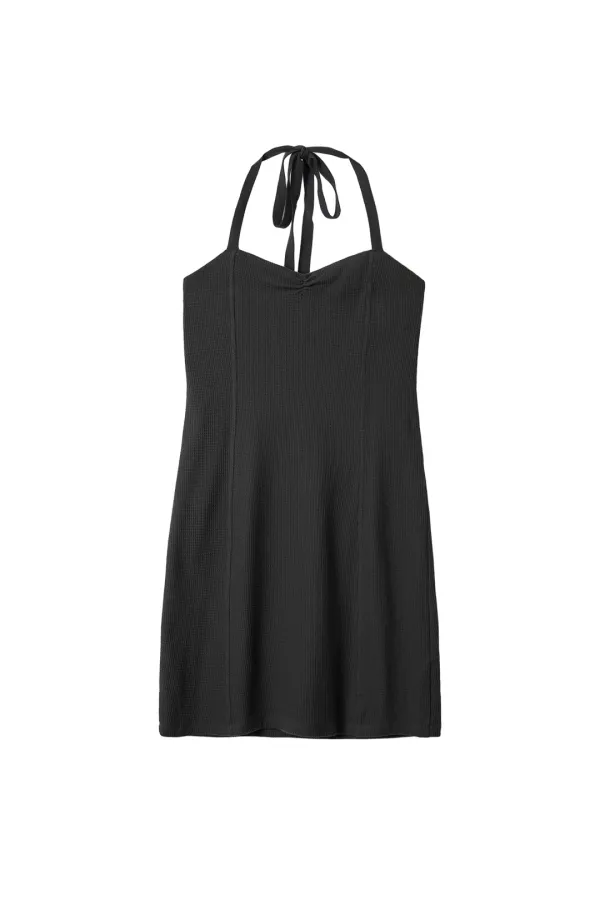 RR HALTER NECK MINI DRESS - BLACK