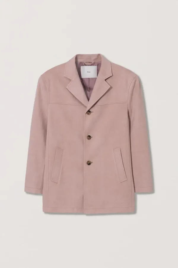 UNISEX VEGAN SUEDE HALF JACKET SOFT PINK