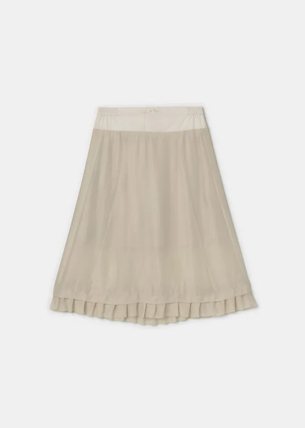 Frill Midi Skirt(Beige)