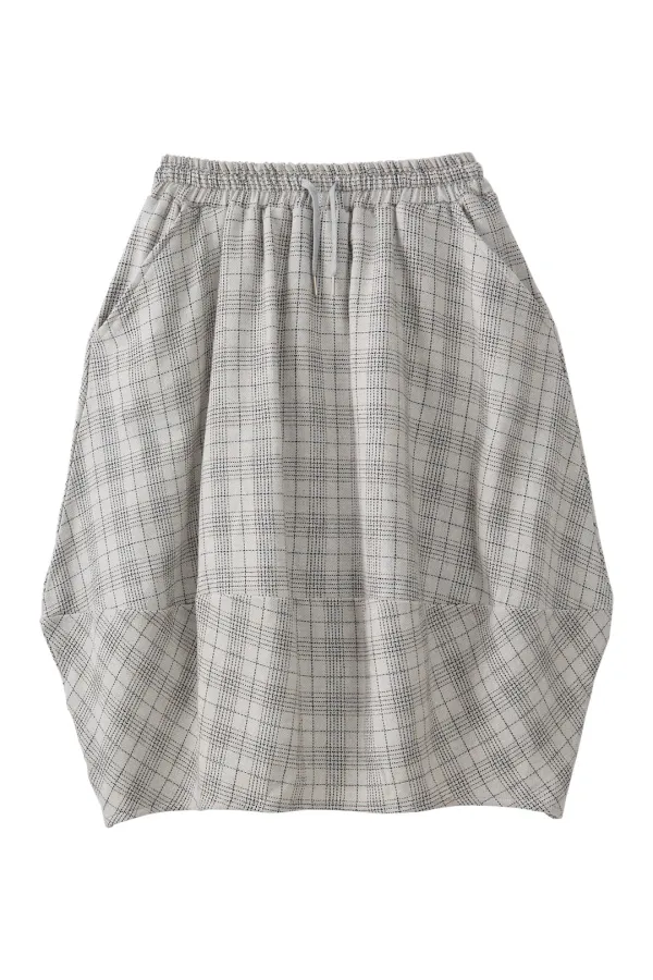 Check Balloon Skirt_Grey