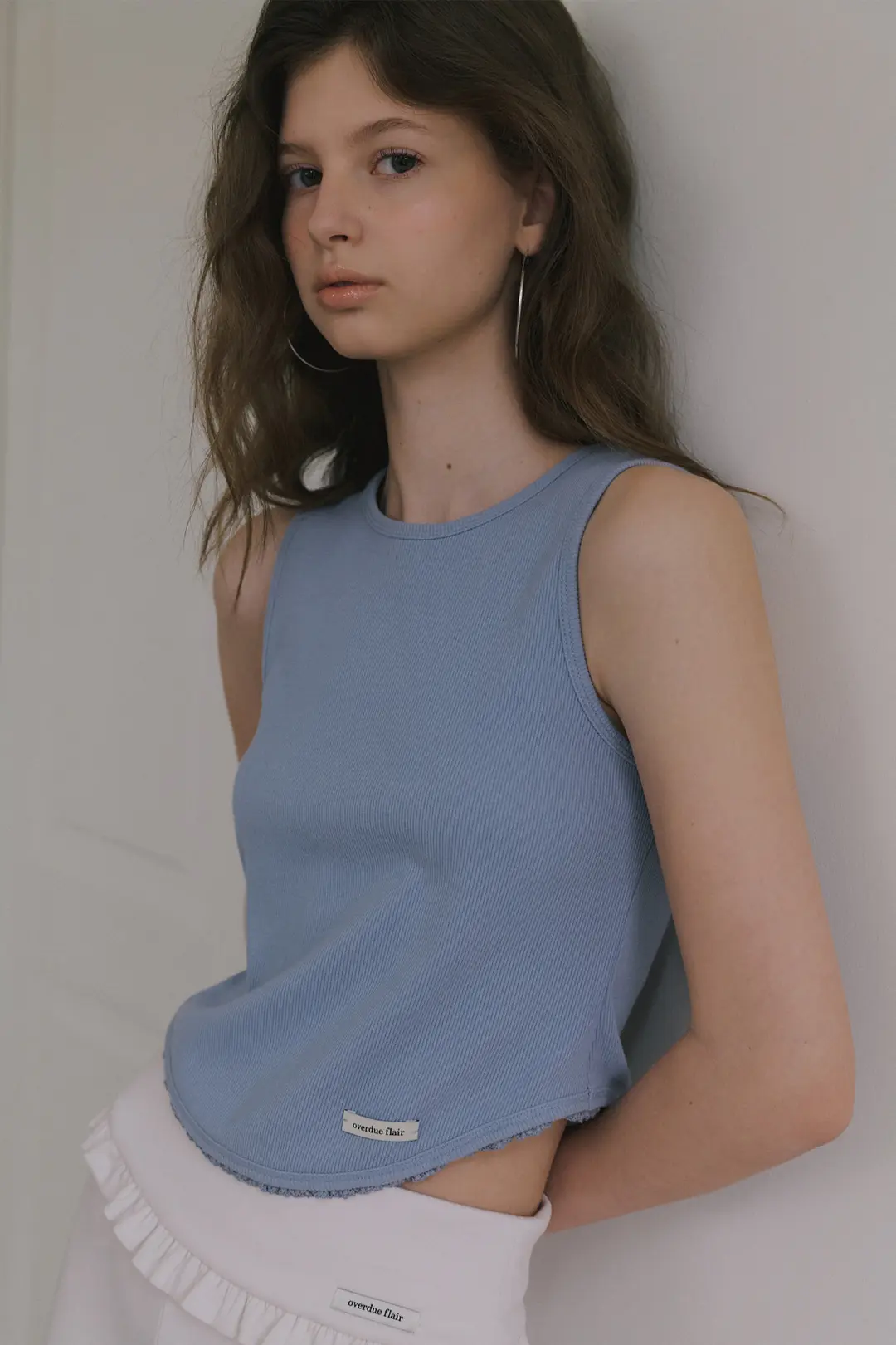 오버듀플레어 HALTER NECK LACE SLEEVELESS_INDIE BLUE 상품 이미지 2