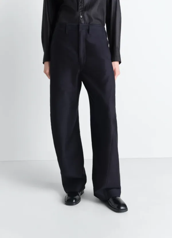 TWISTED CHINO PANTS IN COTTON SATIN