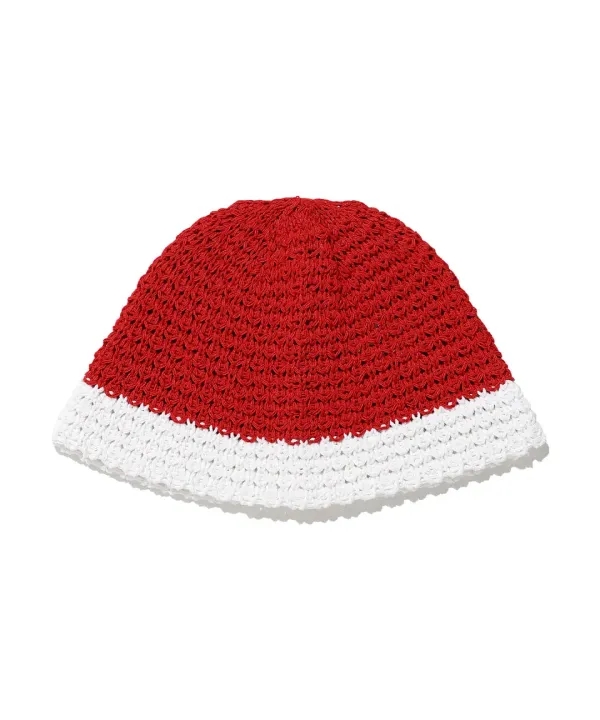 summer knit bucket hat[red]