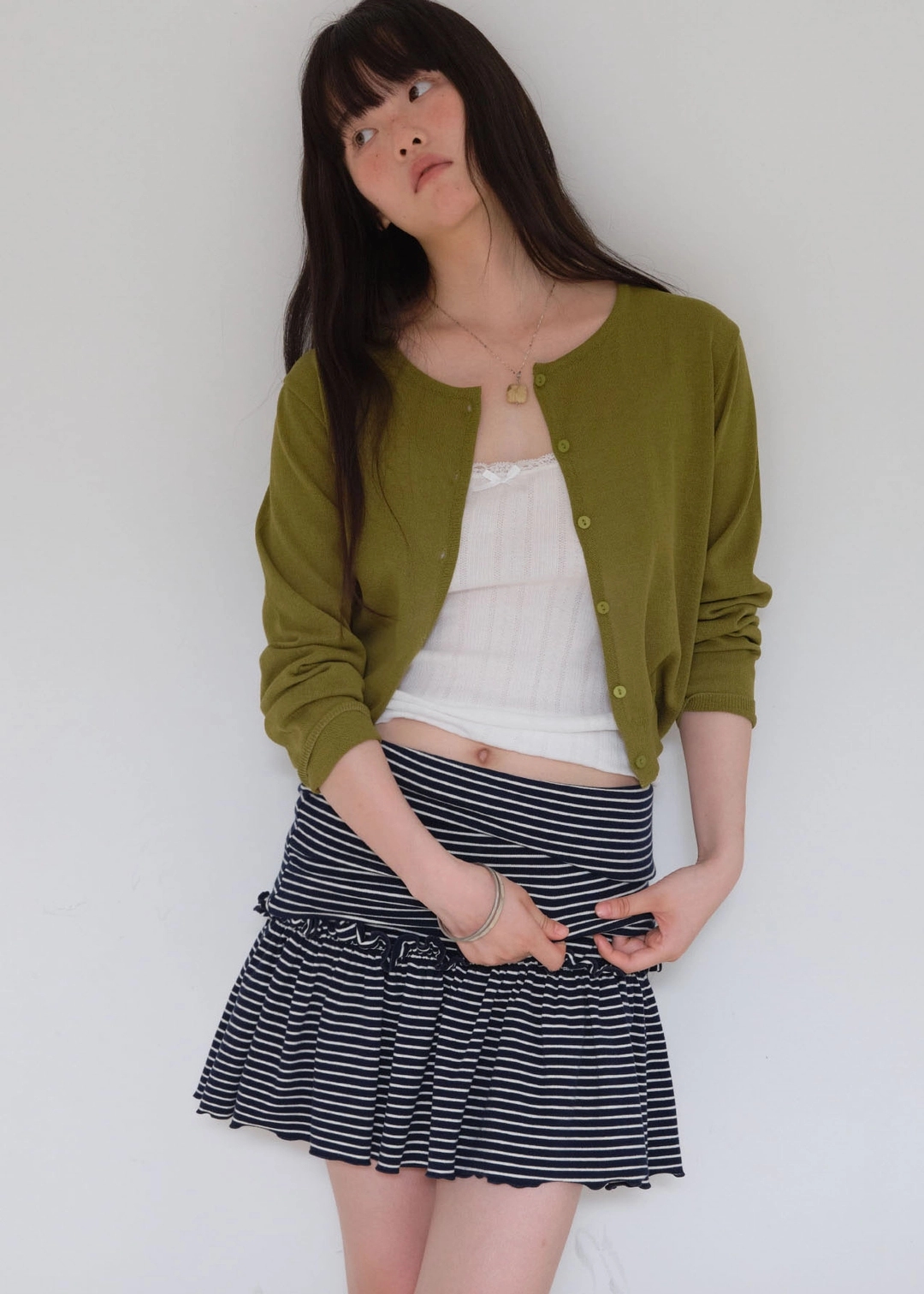 온무드 4WAY FOLDING SKIRT - STRIPE 상품 이미지 2