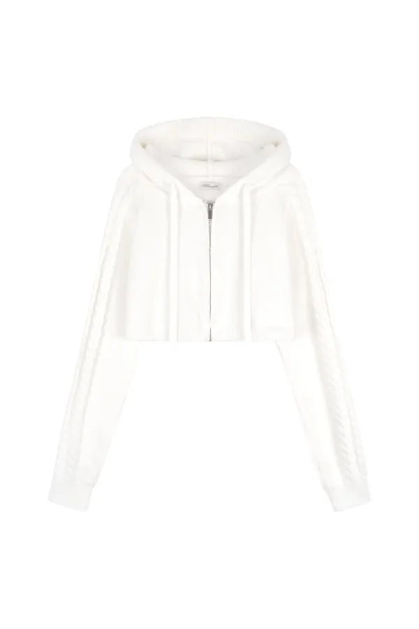 Chou chou hooded zip-up, Ivory