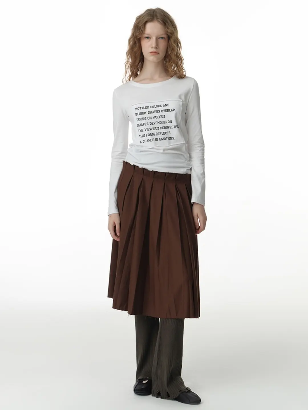 밀로 우먼 Buckle Pleated Skirt [Brown] 상품 이미지 1