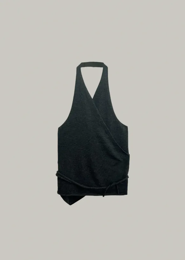 flow halter neck knit (charcoal)