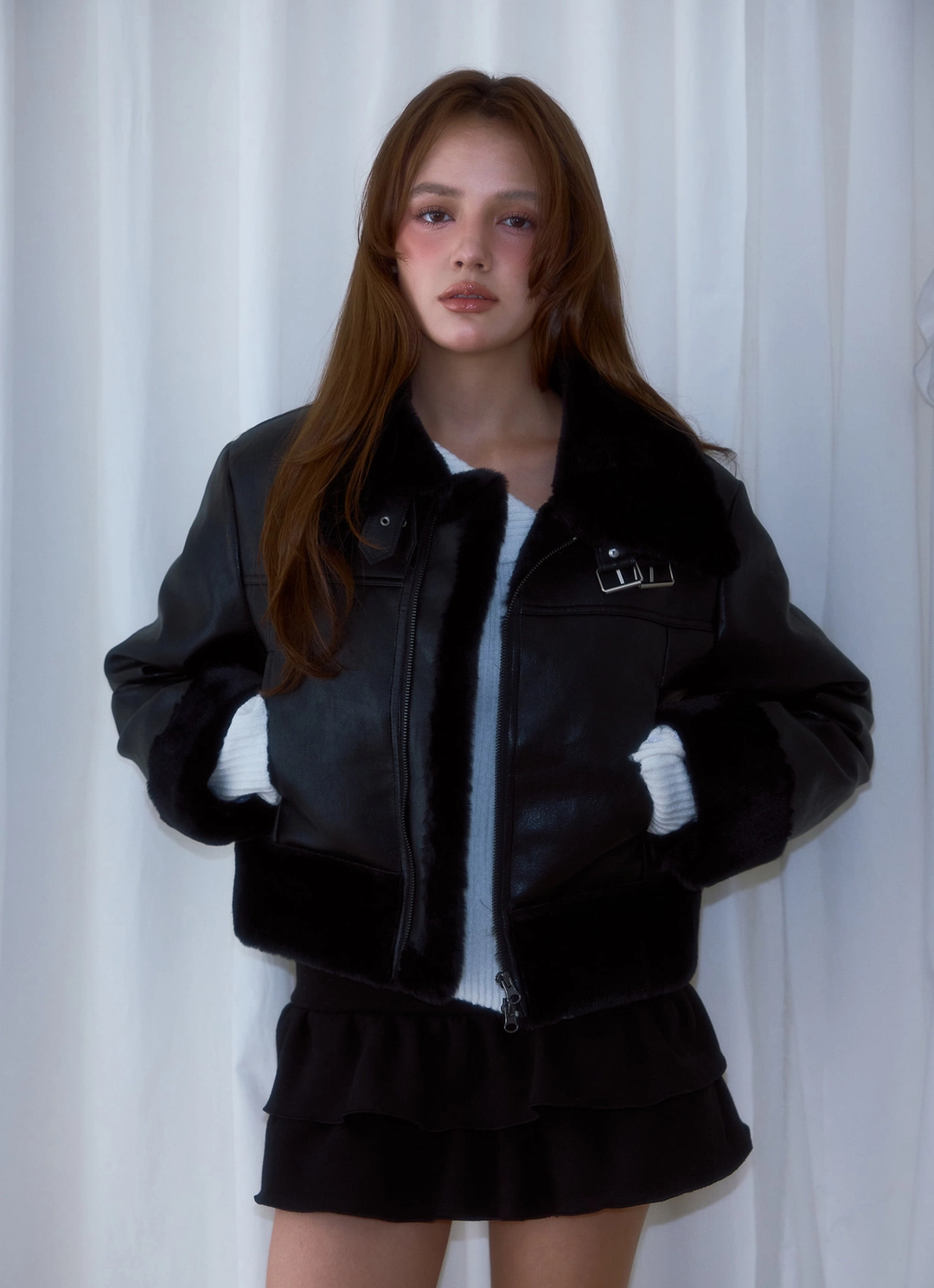 로제프란츠 Crop Leather Mustang [Black] 상품 이미지 2