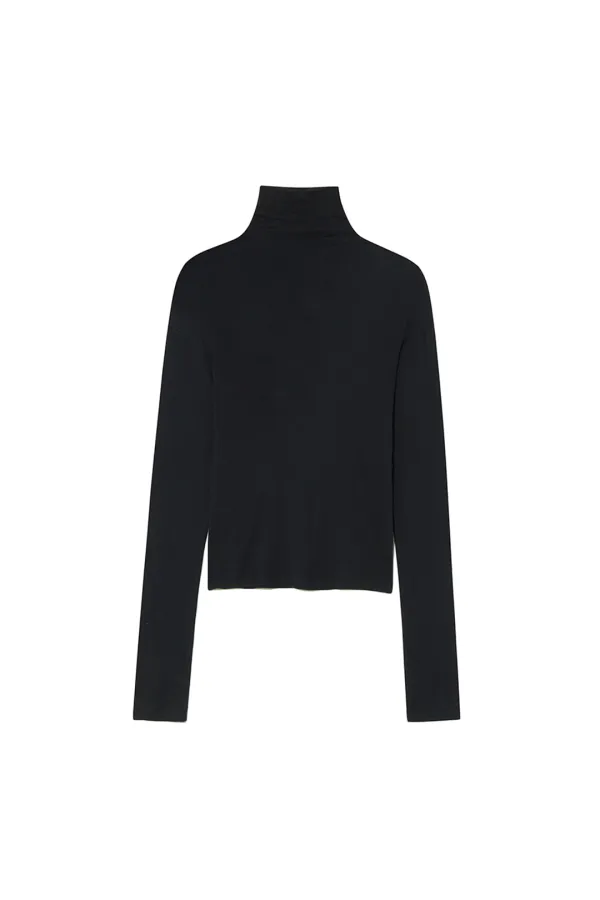 CASHMERE TURTLENECK TOP [NAVY]