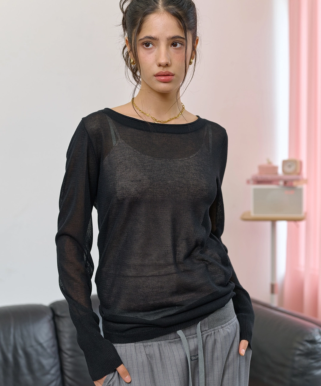비터셀즈 Dewy Long Sleeve Knit-Black 상품 이미지 2