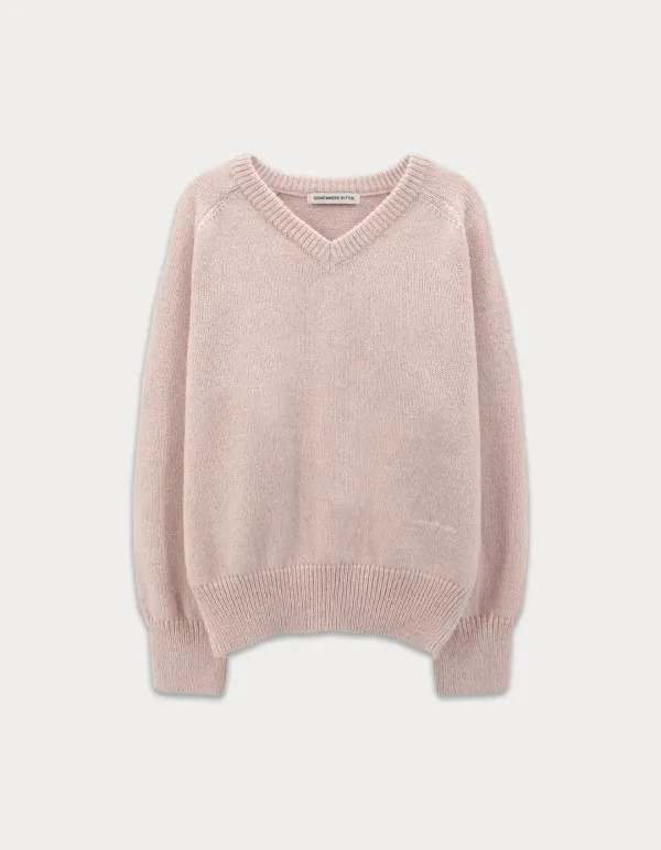 Hazel Alpaca V-Neck Knit - Pink