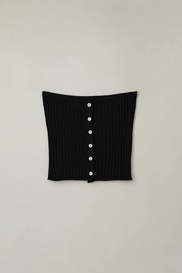 lena bustier knit top_black