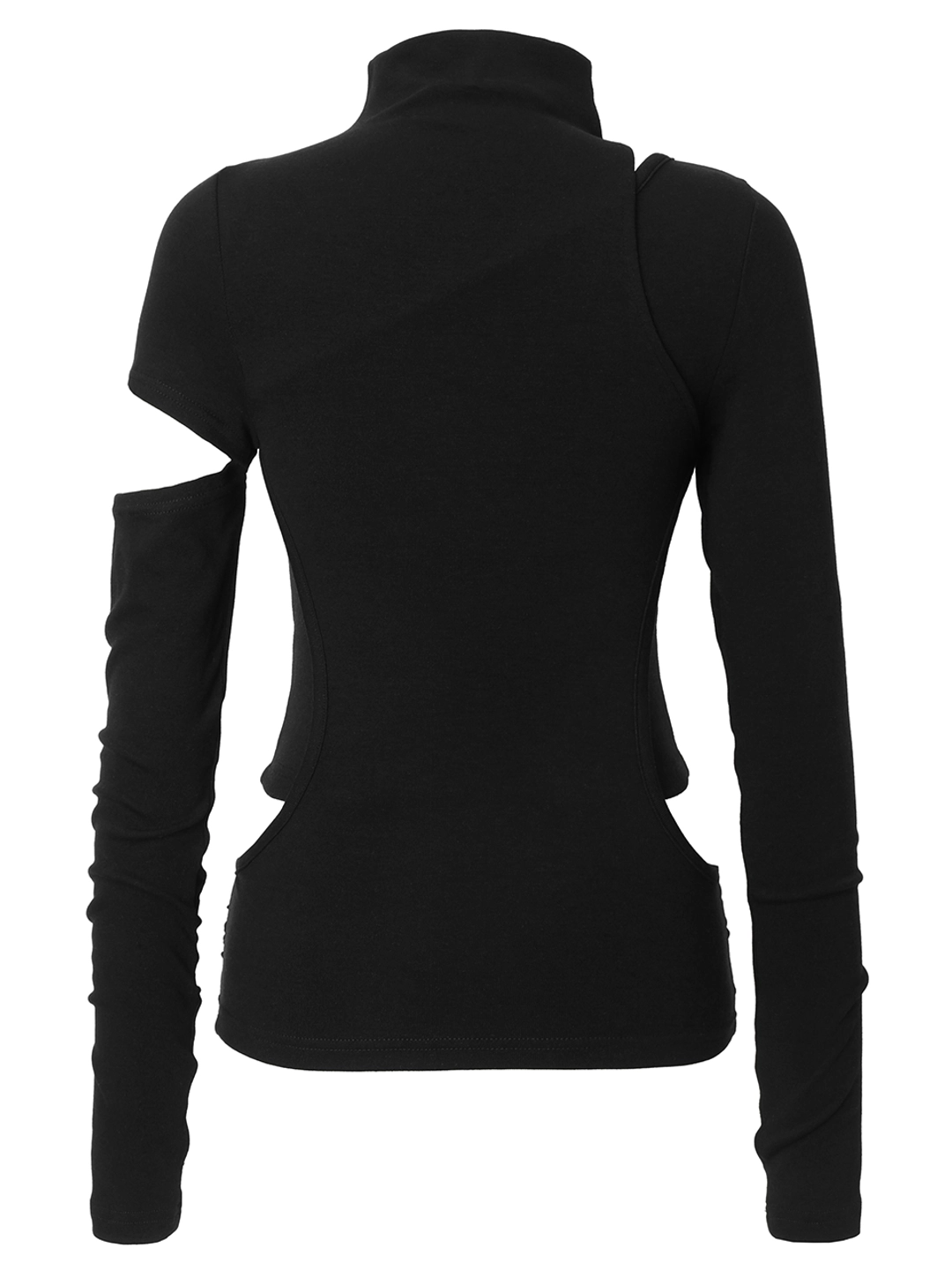 이네기 [2nd Reorder] Peek Waist Half Neck Top (black) 상품 이미지 2